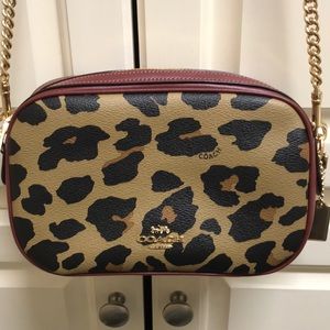 Coach Leopard Print Isla Crossbody Bag